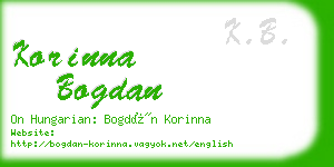 korinna bogdan business card